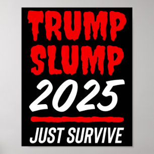 Affiche Effondrement de Trump 2025 Survivre - Action Rouge