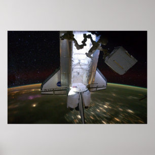 Affiche Effort de navette spatiale accouplé à ISS (2011)