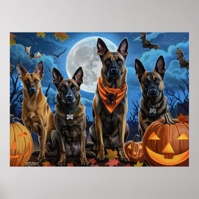 Affiche Éffrayant belge de Malinoi Halloween (Devant)