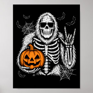 Affiche Éffrayant Bigfoot Jack-o'-lantern Skeleton Hallowe