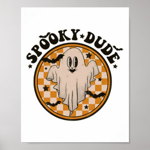 Affiche Éffrayant Dude Cute Ghost Toddler Retro Boys Hallo