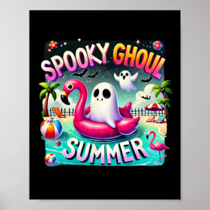 Affiche Éffrayant Ghoul Été mignon Fantôme Flamant rose Bo