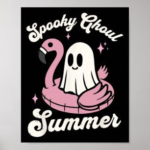Affiche Éffrayant Ghoul été mignon Fantôme Flamant rose ét