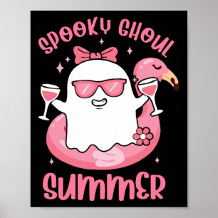 Affiche Éffrayant Ghoul été mignon Fantôme Flamant rose ét