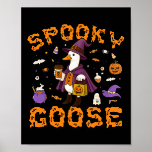 Affiche Éffrayant Goose Funny Café Halloween sorcière femm