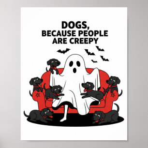 Affiche Éffrayant Halloween Chien Fantôme Éffrayant