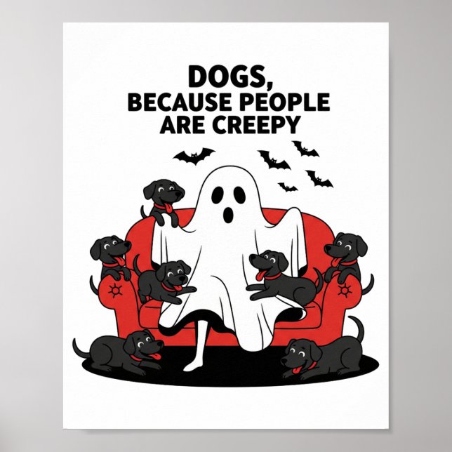 Affiche Éffrayant Halloween Chien Fantôme Éffrayant (Devant)