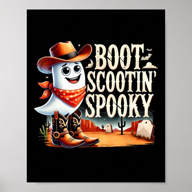 Affiche Éffrayant Halloween Ghost Cowboy Ghost Western (Devant)