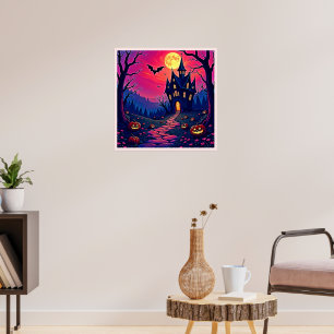 Affiche Éffrayant Halloween Haunted Mansion Art