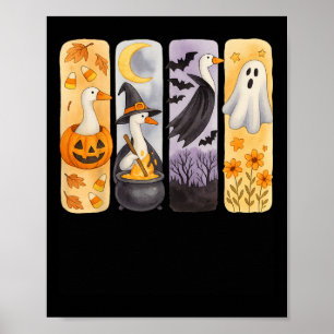 Affiche Éffrayant Halloween sot-oie Citrouille Ghost Treat