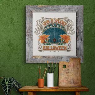 Affiche Éffrayant Halloween Spider Gothique Vintage Inspir