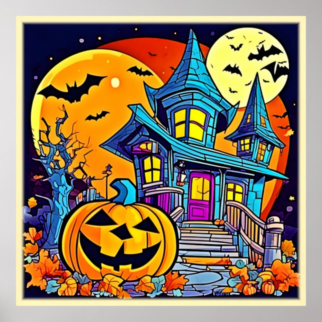 Affiche Éffrayant Haunted House (Devant)