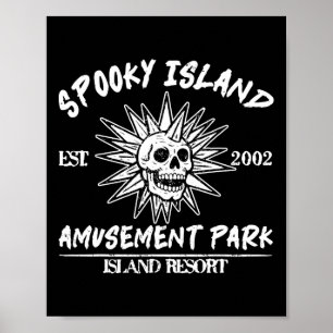 Affiche Éffrayant Island Retro Halloween Crâne 90s Hallowe