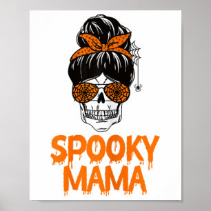 Affiche Éffrayant Mama Lazy Costume Halloween Crâne Messy