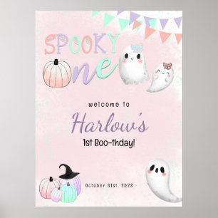 Affiche Éffrayant One Pastel Halloween Bienvenue