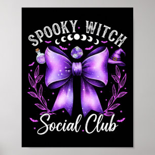 Affiche Éffrayant Witch Social Club Coquette Funny Hallowe