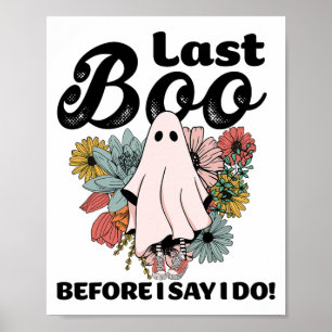 Affiche Éffrayante mariée Floral Fantôme Mariage Bachelore