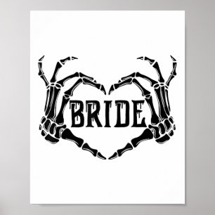 Affiche Éffrayante mariée Skeleton mains Fiançailles Maria