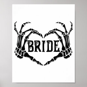 Affiche Éffrayante mariée Skeleton mains Fiançailles Maria