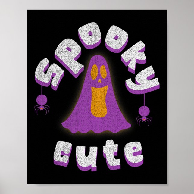 Affiche Éffrayante Mignonne Halloween Fantômes Hommes Fill (Devant)