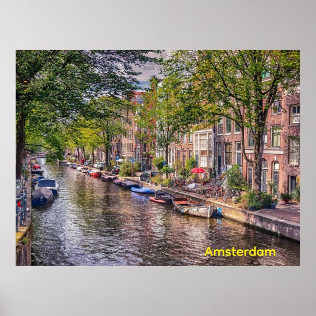 Affiche Egalantiersgracht, Amsterdam, Pays-Bas (Devant)