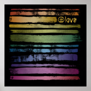 Affiche Égalité Amour Brush Stripes LGBTQ ID656