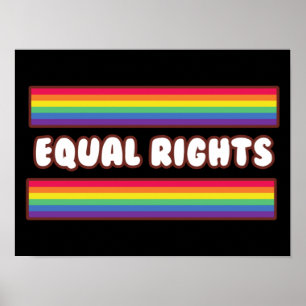 Affiche Égalité des droits. LGBT+pride. drapeau arc-en-cie