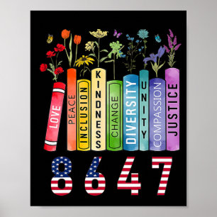 Affiche Egalité des droits Livre Flower Anti Trump Feminis
