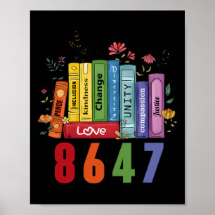 Affiche Egalité des droits Livre Flower Anti Trump Feminis