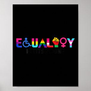 Affiche Égalité Fierté Arc-en-ciel Lgbtq Féministe Handica
