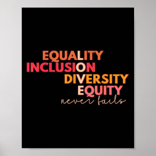 Affiche Égalité Inclusion Diversité Équité Amour Jamais Fa