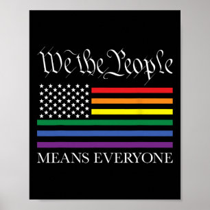 Affiche Égalité LGBTQ Usa Nous Le Peuple Signifie Tout Le