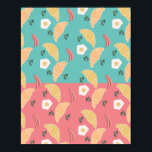 Affiche Egg Fried Breakfast Croissant Pop Art Vintage<br><div class="desc">Impression d'art pour cuisine avec oeufs et Croissant</div>