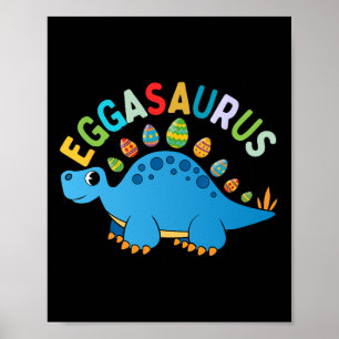 Affiche Eggasaurus Chasse Aux Oeufs De Pâques Dinosaure St