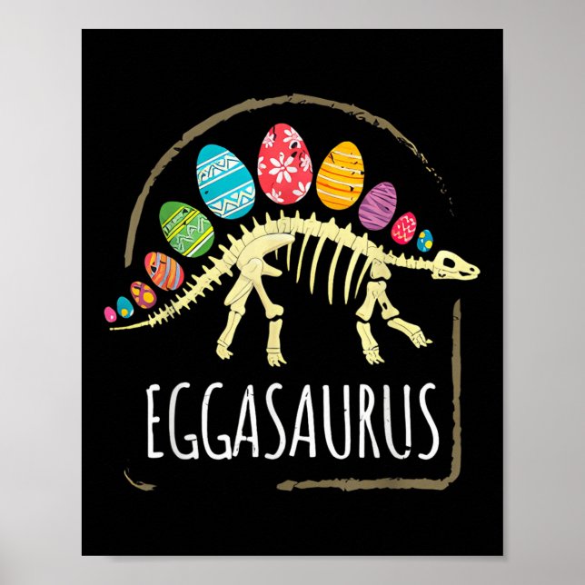 Affiche Eggasaurus Easter Stegosaurus Dinosaur Garçons T (Devant)