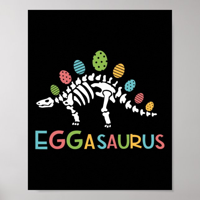Affiche Eggasaurus Easter Stegosaurus Dinosaur Garçons T (Devant)