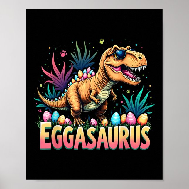 Affiche Eggasaurus Easter Stegosaurus Dinosaur Garçons T (Devant)