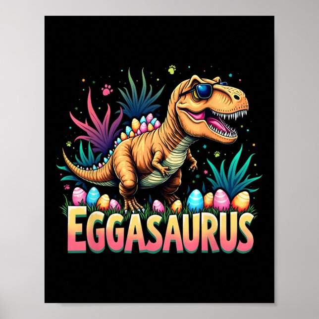 Affiche Eggasaurus Pâques Stegosaurus Dinosaure Garçons En (Devant)