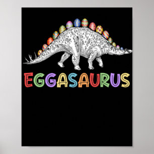 Affiche Eggasaurus Stegosaurus Egg Dinosaur Joyeux Pâques