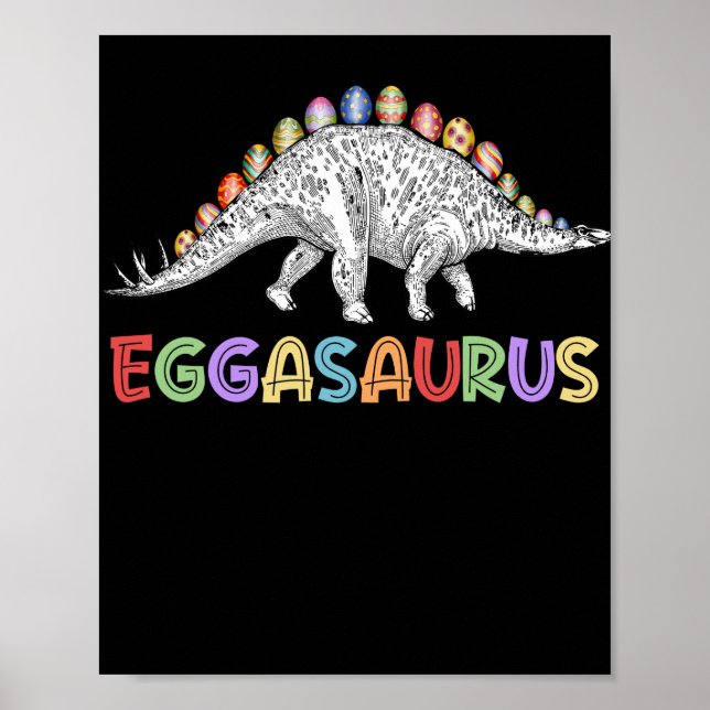 Affiche Eggasaurus Stegosaurus Egg Dinosaur Joyeux Pâques (Devant)