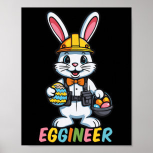 Affiche Eggineer Ingénieur Drôle Jour de Pâques Hommes Fem