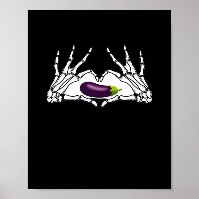 Affiche Eggplant Classic - Squelette Mains Coeur (Devant)