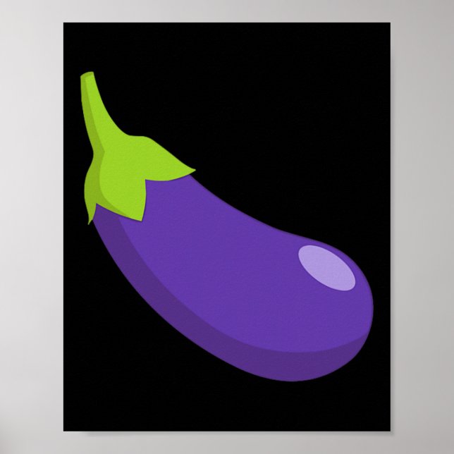 Affiche Eggplant Et Pêche Correspondant Couple Icône Émoti (Devant)