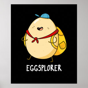 Affiche Eggsplorer Funny Oeuf Explorer Pun Dark BG