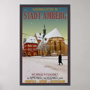 Affiche Église d'Amberg Weihnachten