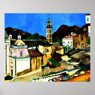 Affiche Eglise de Belgodere, Corse, art