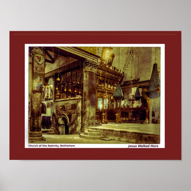 Affiche Eglise de la Nativité, Bethléem. Art chrétien (Devant)