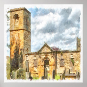 Affiche Église de l'architecture gothique de la Sainte Tri
