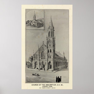 Affiche Église de l'Assomption, Ansonia, Conn