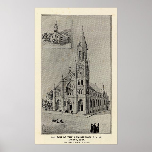Affiche Église de l'Assomption, Ansonia, Conn (Devant)